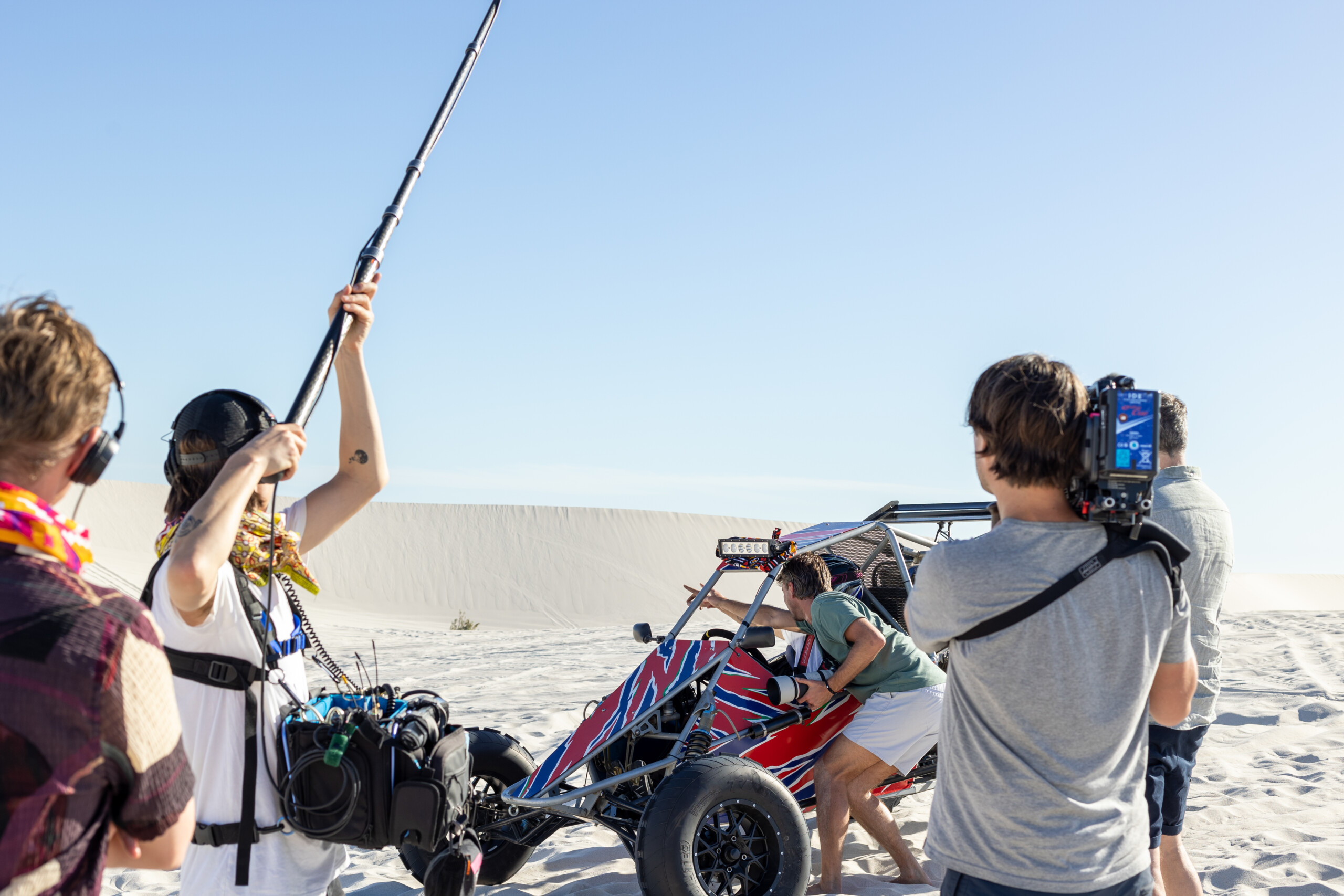 Dune buggy film shoot in the dunes